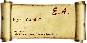 Egri Aurél névjegykártya